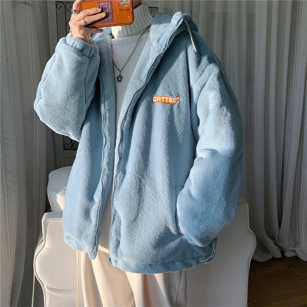 Novi model muške perjanice sa kapuljačom u bijeloj i plavoj boji