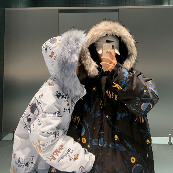 Unisex zimska jakna s natpisom i besplatnim uzorkom