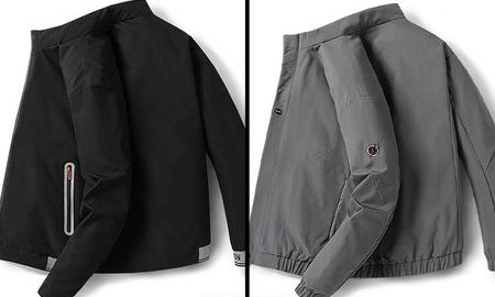 Vékony tavaszi-őszi férfi dzseki cipzárral