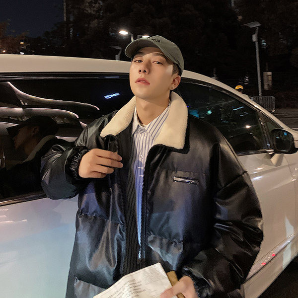 Muška zimska jakna od eko kože