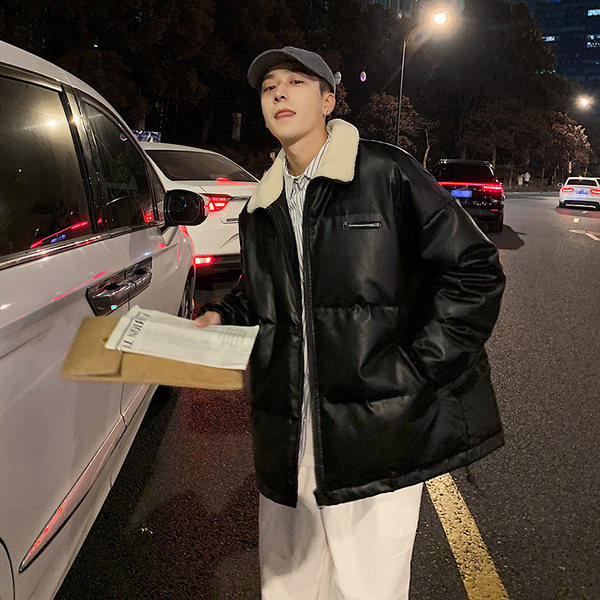 Muška zimska jakna od eko kože