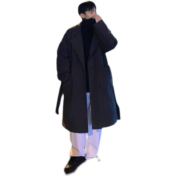 Moodne meeste lai vööga mantel