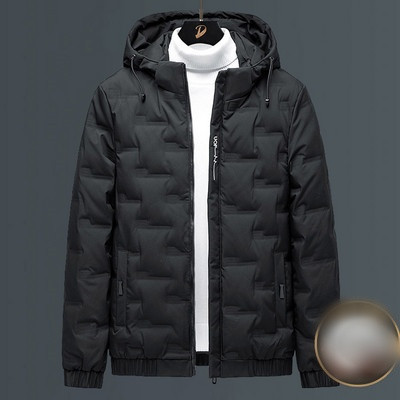 Modern férfi kabát sima modell kapucnival