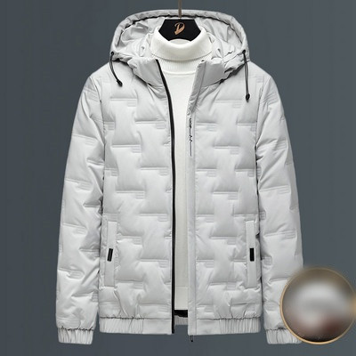 Modern férfi kabát sima modell kapucnival