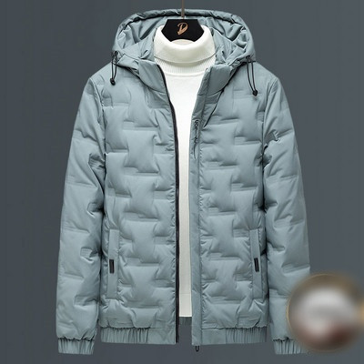 Modern férfi kabát sima modell kapucnival