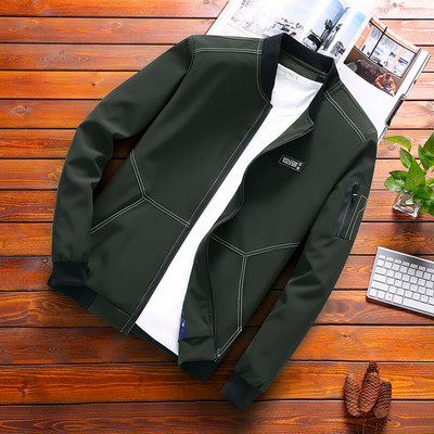 Ανδρικό ανοιξιάτικο μπουφάν με στρογγυλή λαιμόκοψη σε πολλά χρώματα