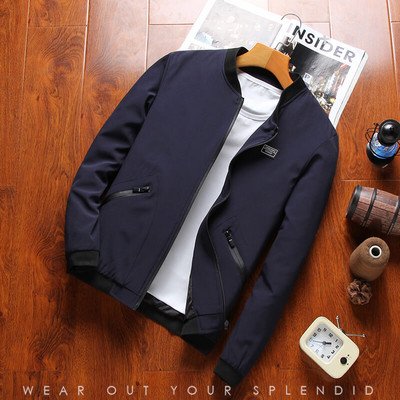 Ανδρικό ανοιξιάτικο μπουφάν με στρογγυλή λαιμόκοψη σε πολλά χρώματα