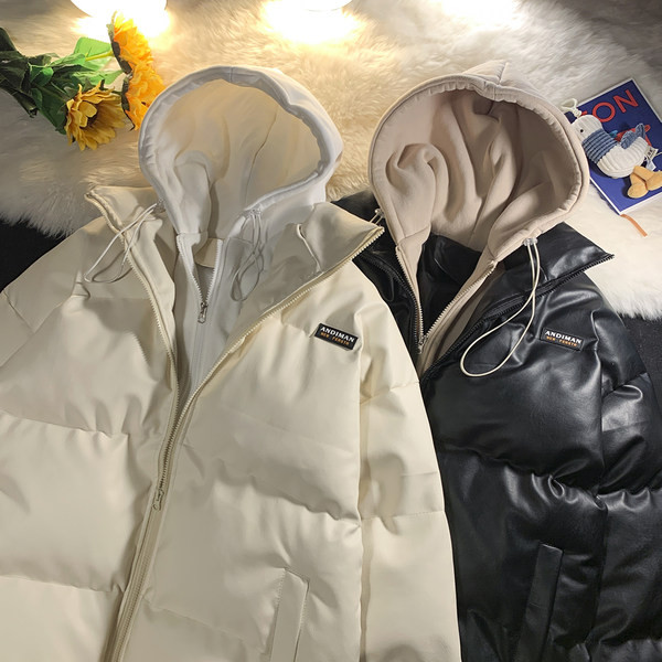 Új modell férfi kabát kapucnival és emblémával