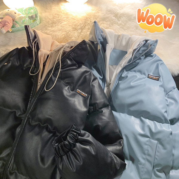 Új modell férfi kabát kapucnival és emblémával