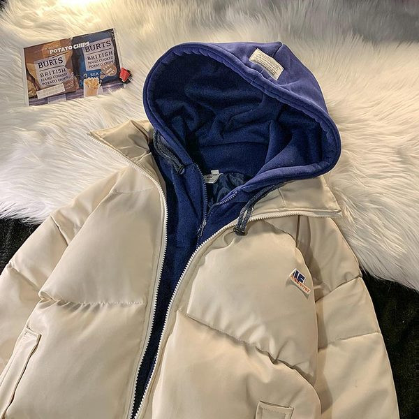 Napi férfi téli kabát kapucnival és cipzárral