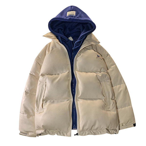 Napi férfi téli kabát kapucnival és cipzárral