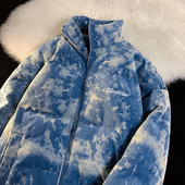 Téli kabát kordbársonyból, hímzett felirattal