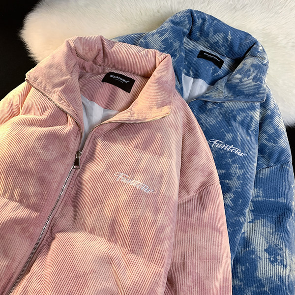 Téli kabát kordbársonyból, hímzett felirattal