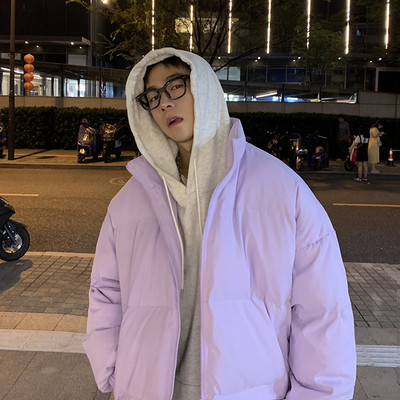 Χειμερινό ανδρικό μπουφάν με φερμουάρ - φαρδύ μοντέλο