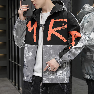 Férfi kabát cipzárral és kapucnival - két színben