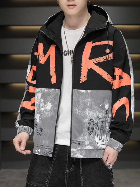 Férfi kabát cipzárral és kapucnival - két színben