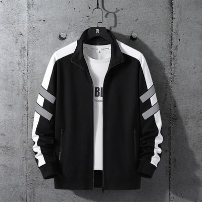 Kevad-sügisne helkurtriipudega lukuga meeste jope