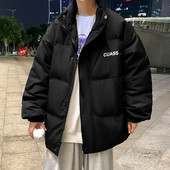 Férfi téli kabát hímzett felirattal