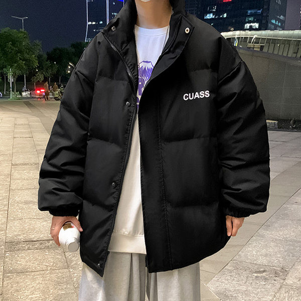 Férfi téli kabát hímzett felirattal