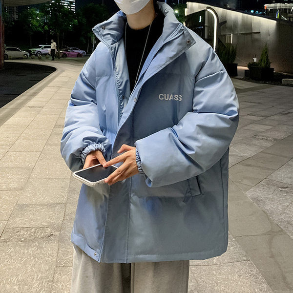 Férfi téli kabát hímzett felirattal