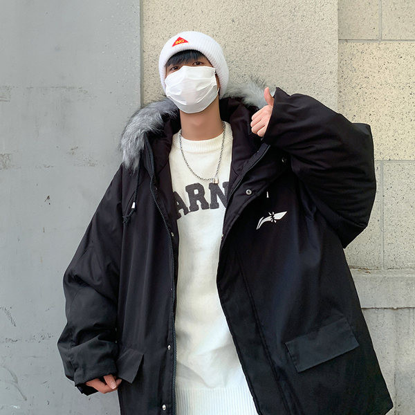 Téli férfi kabát kapucnival