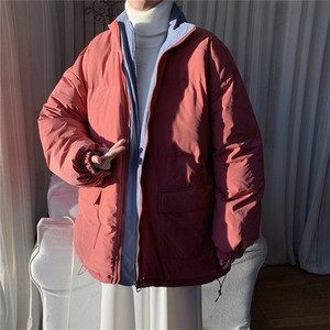 Férfi kabát cipzárral és magas gallérral