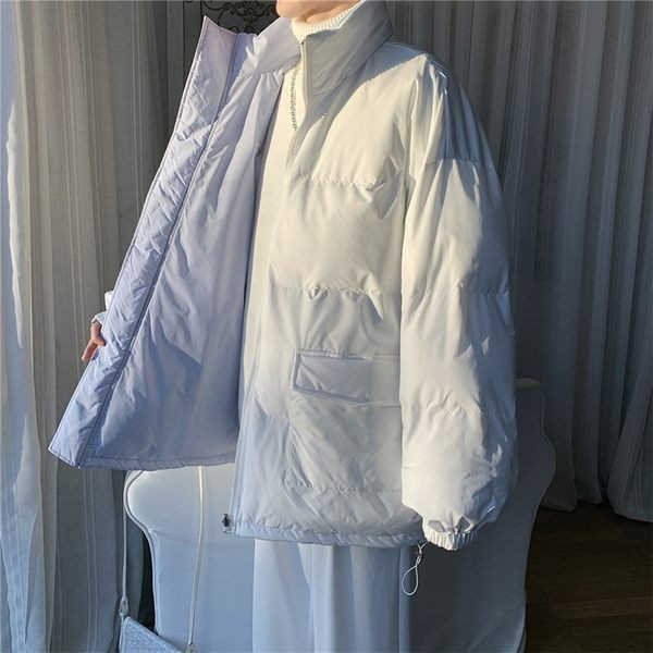 Férfi kabát cipzárral és magas gallérral