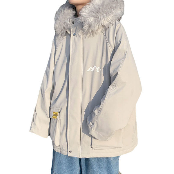 Ανδρικό χειμωνιάτικο μπουφάν με γούνα  στην κουκούλα