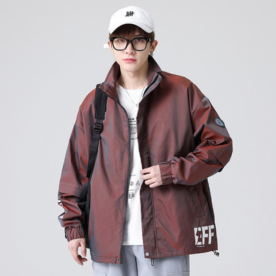 Férfi kabát két színben felirattal