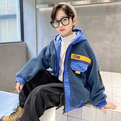 Kapuutsiga ja varrukate taskuga laste sulejope