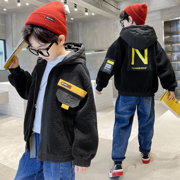 Kapuutsiga ja varrukate taskuga laste sulejope