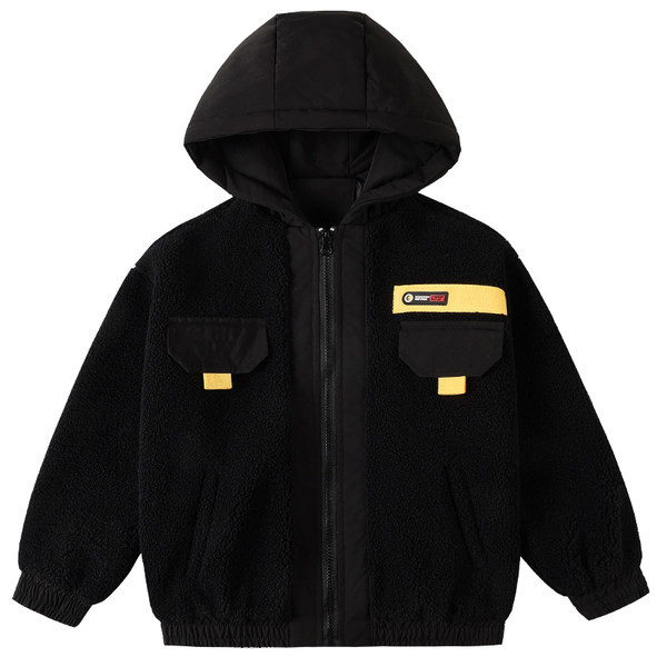 Kapuutsiga ja varrukate taskuga laste sulejope