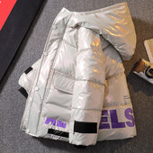 Új modell gyerek téli kabát kapucnival és felirattal