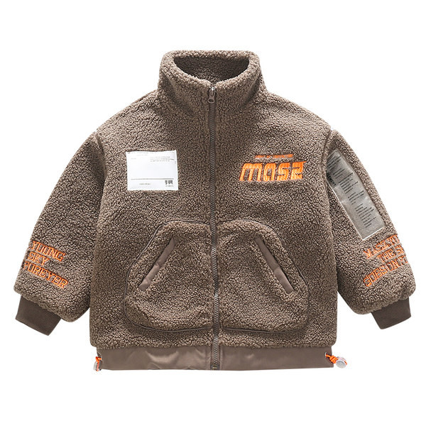 Napi gyermekkabát magas gallérral és hímzéssel