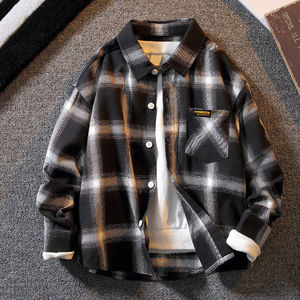 Gyermek tavaszi kabát típusú ing klasszikus gallérral