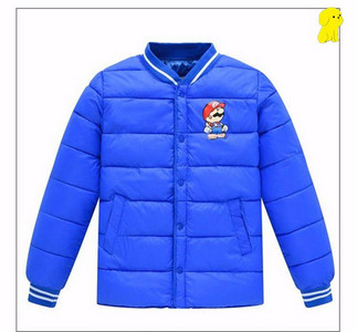 Gyermek téli bélelt kabát, hímzett rátéttel