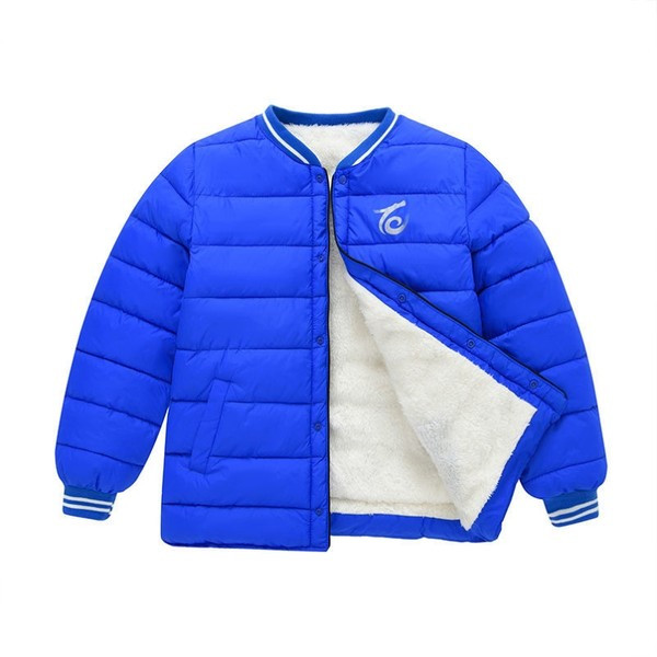 Gyermek téli bélelt kabát, hímzett rátéttel