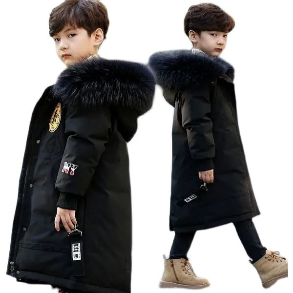 Téli gyerekkabát pehely kapucnival - hosszú modell