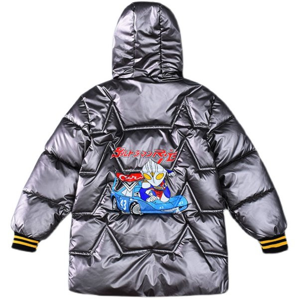 Gyermek téli kabát színes hímzéssel