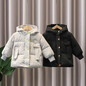 Téli gyerekkabát kapucnival fiúknak - három színben