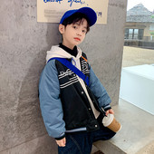 Modern őszi gyerek kabát gombokkal - két színben fiúknak