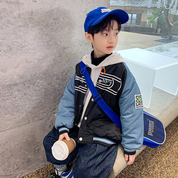 Modern őszi gyerek kabát gombokkal - két színben fiúknak