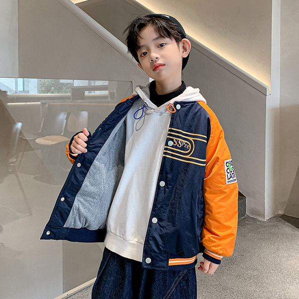 Modern őszi gyerek kabát gombokkal - két színben fiúknak