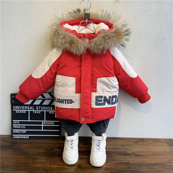 Laste talvejope sooja voodri ja sulekapuutsiga