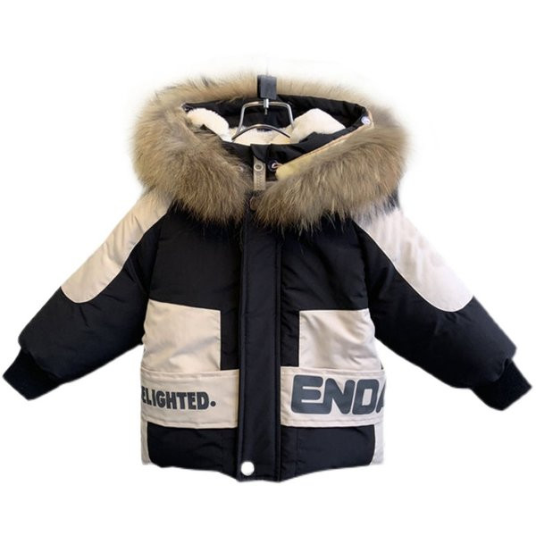 Laste talvejope sooja voodri ja sulekapuutsiga