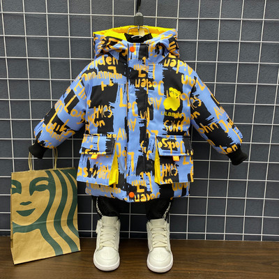 Új modell téli gyerekkabát színes mintával