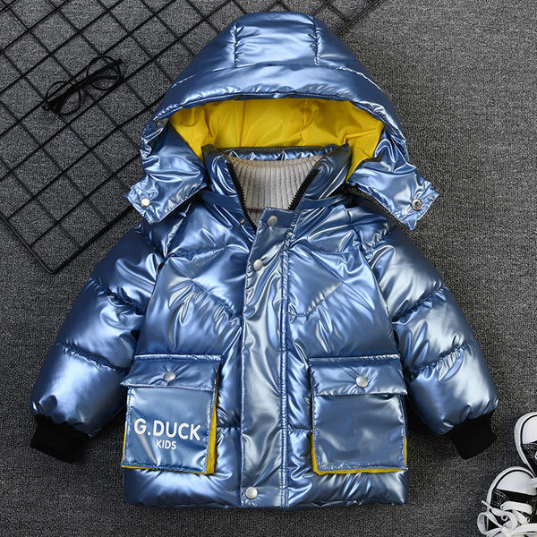 Gyermek téli kabát rátéttel, három színben