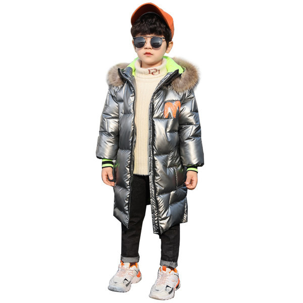 Gyermek téli kabát szürke és kék színben
