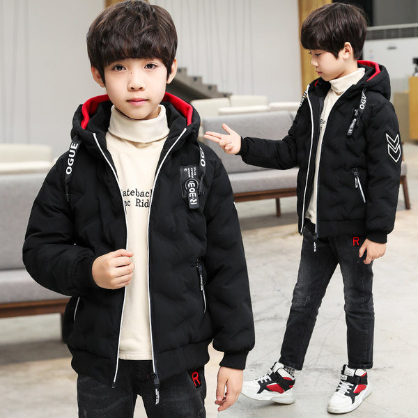 Dječja zimska jakna s kapuljačom i vezom