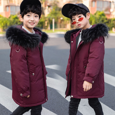 Gyermek téli kabát tollas kapucnival